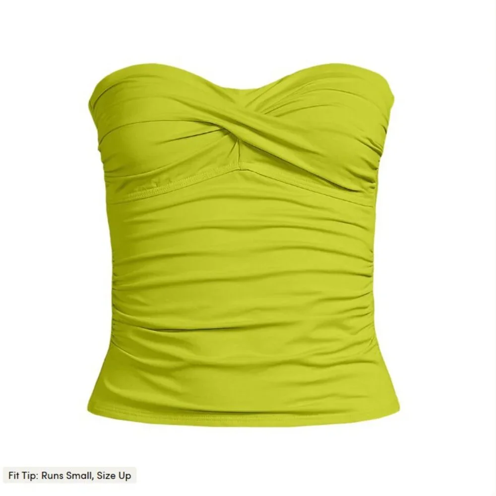 Lands' End Bandeau Tankini Swimsuit Top - Size: 8 Long - NWT